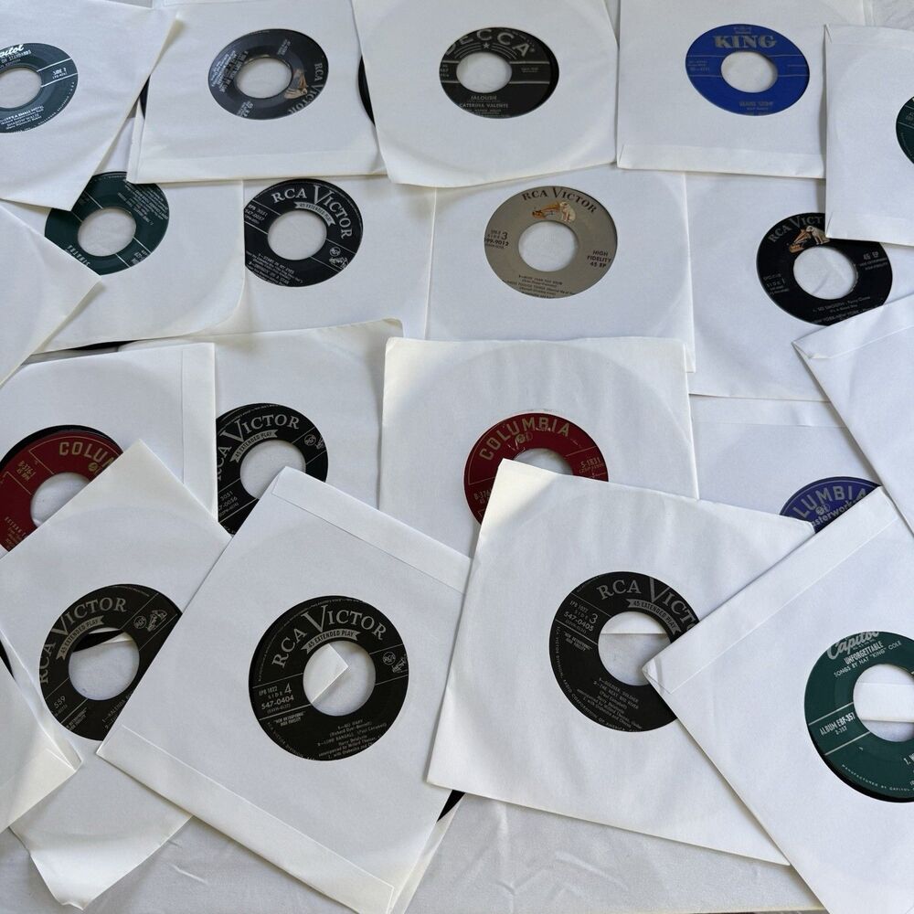 Vinyl 45s Near Mint Lot Of 20 Traditional Pop Standards Kenton Bostic Cole Como